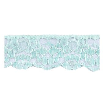 Pale Green 35mm Floral Nylon Lace Trim by the Metre