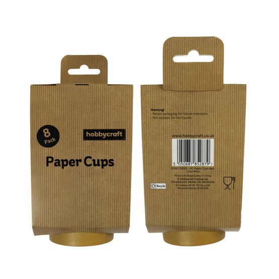 Gold Paper Cups 8 Pack image number 5
