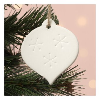 Hanging Ceramic Flat Round Bauble Decoration 8cm