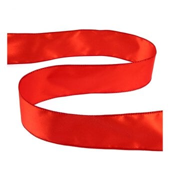 Red Wire Edge Satin Ribbon 63mm x 3m