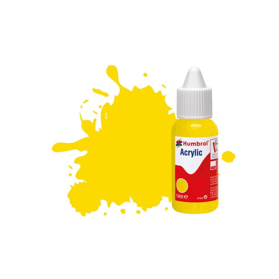 Humbrol 69 Yellow Gloss Acrylic Paint Dropper 14ml  image number 1