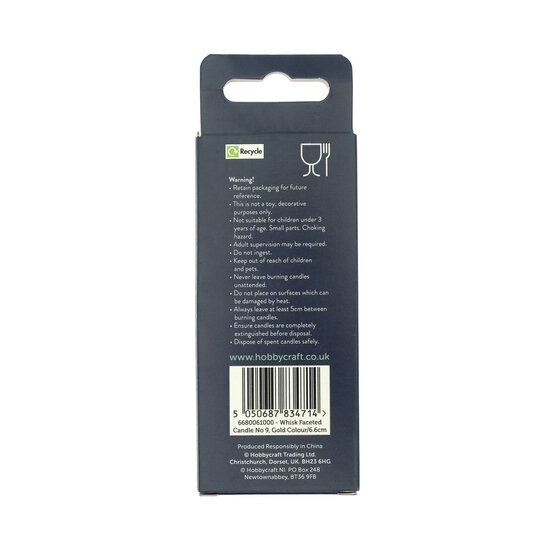 Whisk Gold Faceted Number 9 Candle image number 6