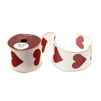 Red Heart Wire Edge Printed Ribbon 63mm x 3m