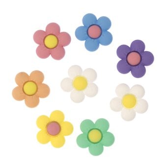 Flower Silicone Accessory Charms 8 Pack