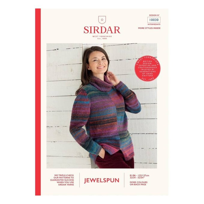 Sirdar Jewelspun Two-Tone Sweater Pattern 10030 image number 1