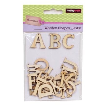 Natural Wooden Letters 26 Pieces image number 2