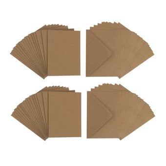 Papermania Kraft Cards and Envelopes A6 50 Pack
