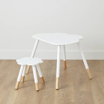 Wooden Cloud Desk and Stool image number 4