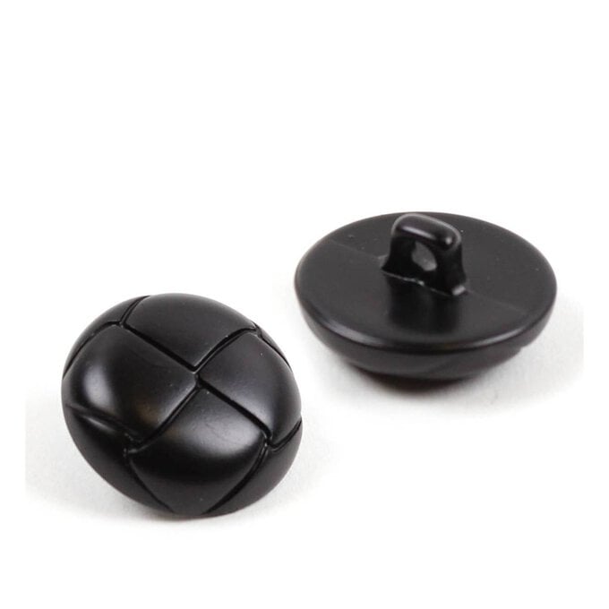 Hemline Black Novelty Faux Leather Button 2 Pack image number 1