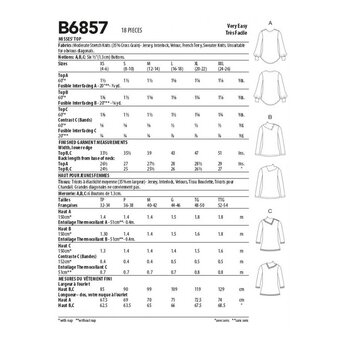 Butterick Women's Top  Sewing Pattern B6857 (A XS-XXL)