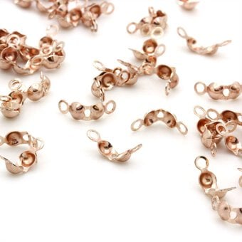 Beads Unlimited Rose Gold Plated Calottes 7mm 50 Pack 
