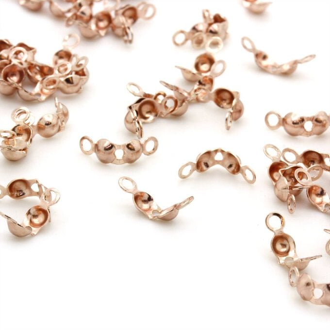 Beads Unlimited Rose Gold Plated Calottes 7mm 50 Pack  image number 1