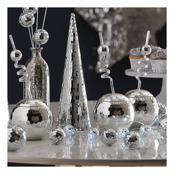 Mini Silver Mirror Balls 4 Pack image number 3