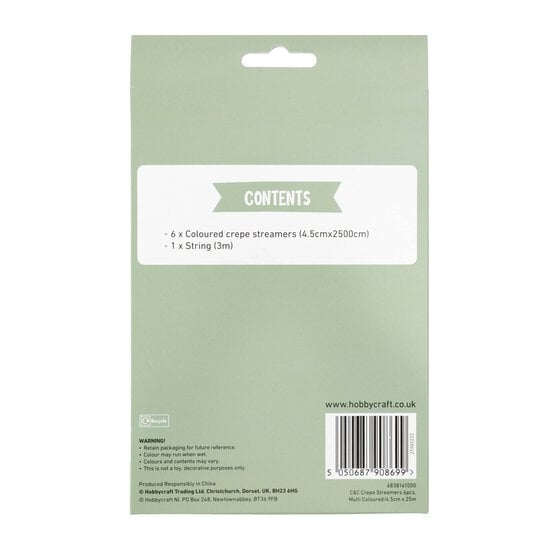 Create & Celebrate Crepe Streamers 25m 6 Pack image number 4
