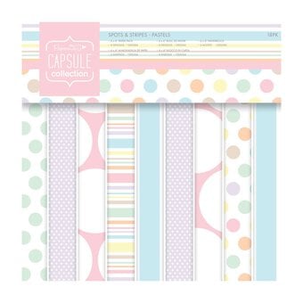 Papermania Pastel Spots and Stripe Paper Pad 6 x 6 Inches 18 Sheets