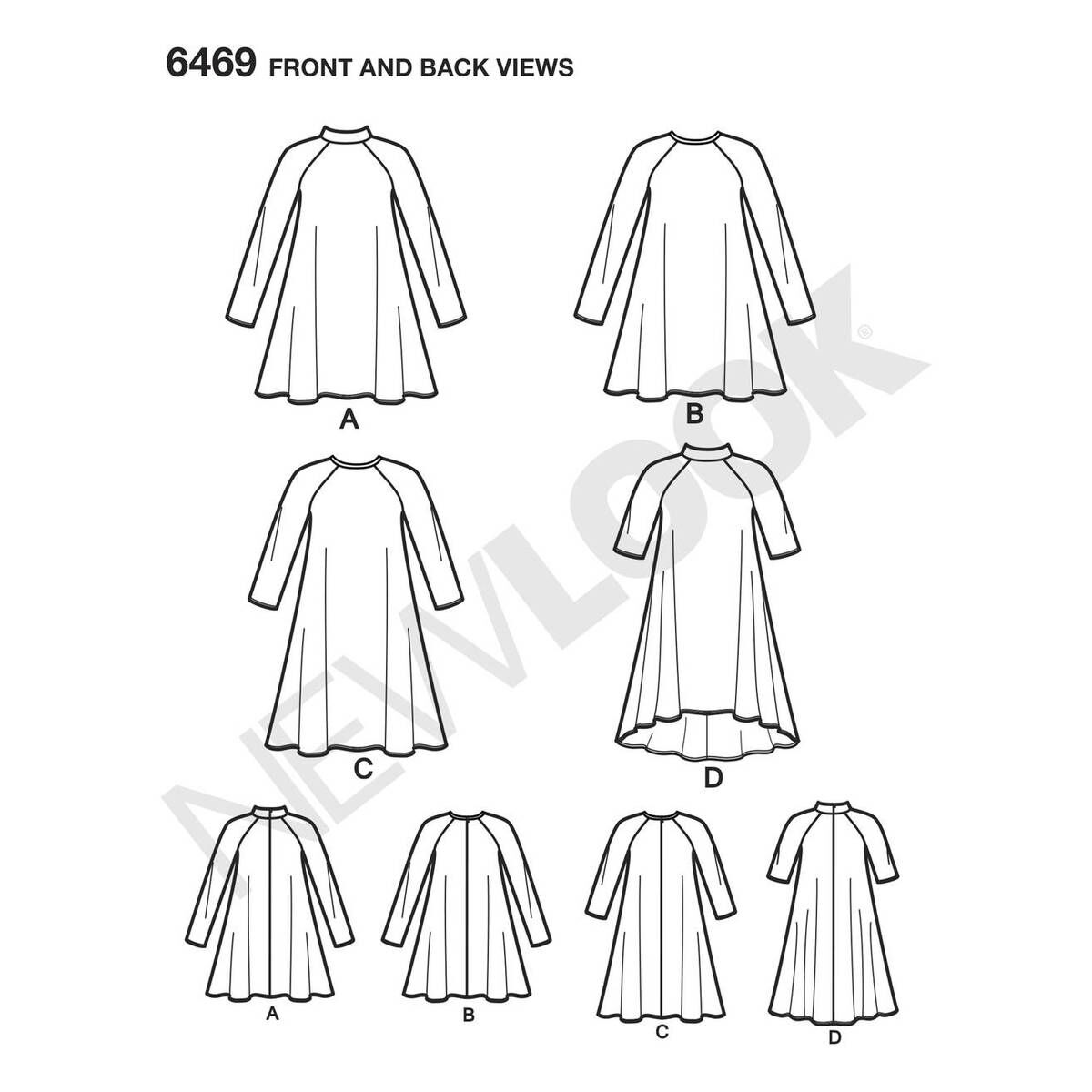 New Look Women's Knit Dress Sewing Pattern 6469 Hobbycraft