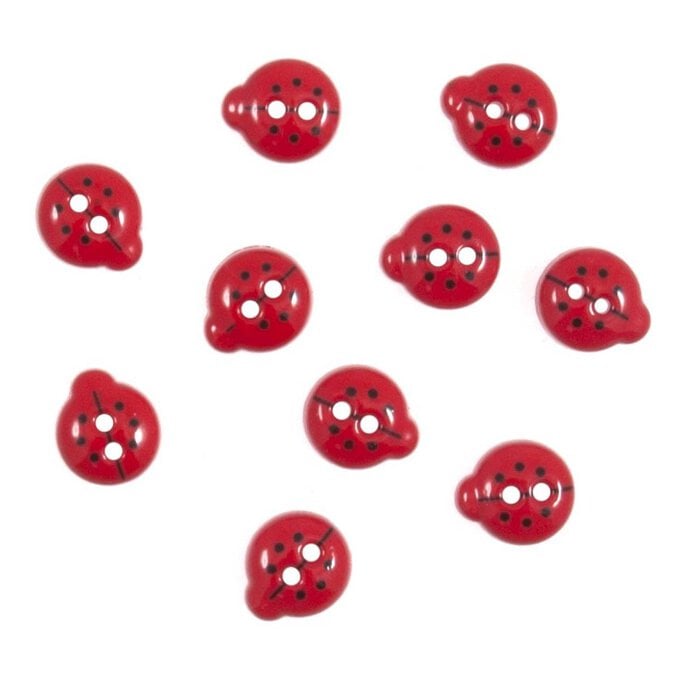 Trimits Mini Ladybird Craft Buttons 10 Pieces image number 1