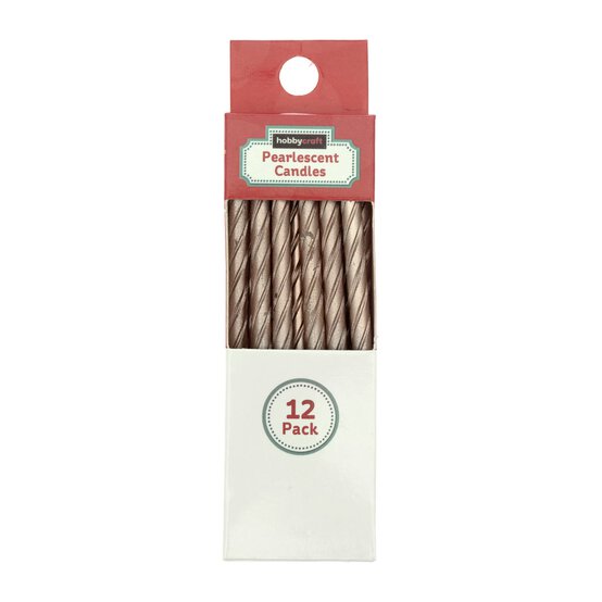 Rose Gold Pearlescent Candles 12 Pack image number 3