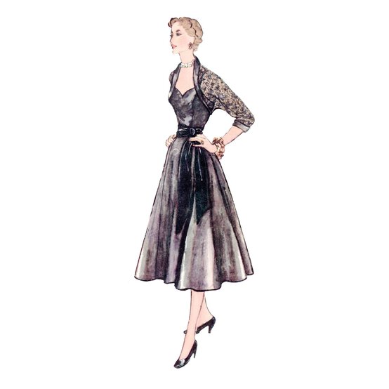 Simplicity 1950s Dress and Bolero Sewing Pattern S3082 (8-16) image number 3