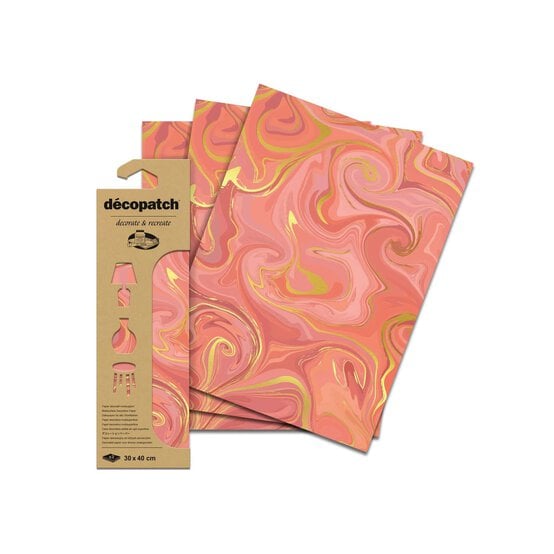 Decopatch Pink Swirl Foil Paper 3 Sheets image number 2