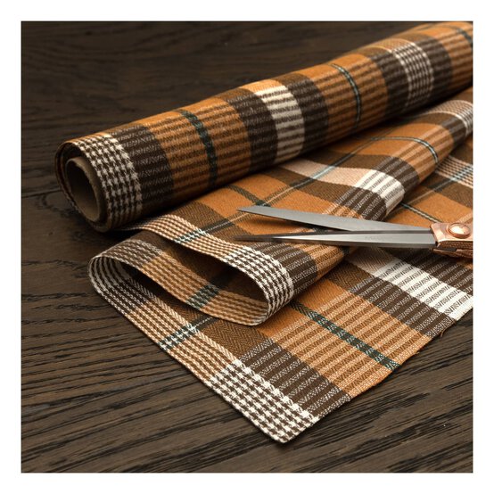 Autumn Tartan Fabric Roll 28cm x 2m image number 2
