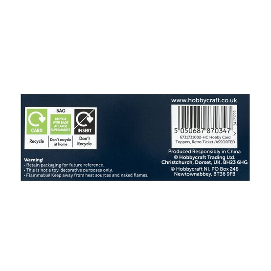 Retro Ticket Card Toppers 8 Pack image number 5