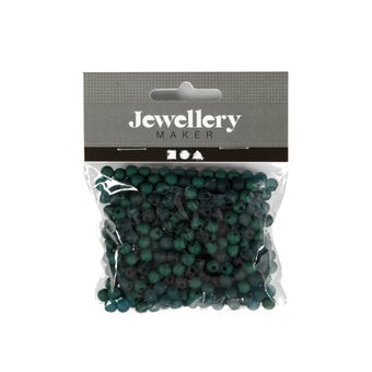 Bottle Green Round Plastic Beads 6mm 40g