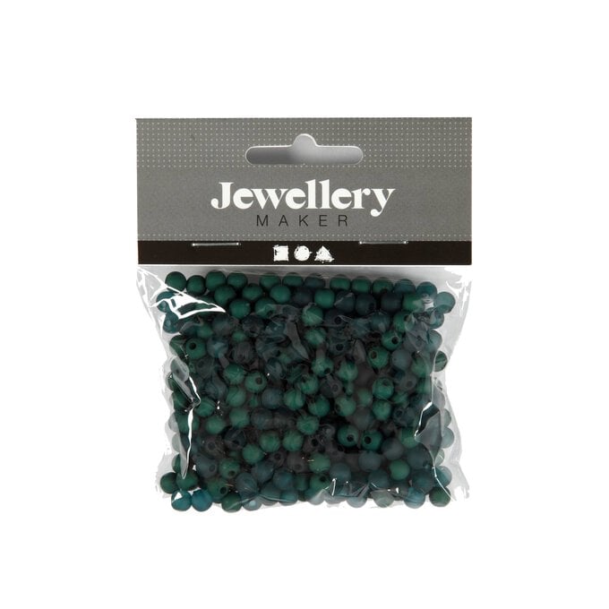 Bottle Green Round Plastic Beads 6mm 40g image number 1