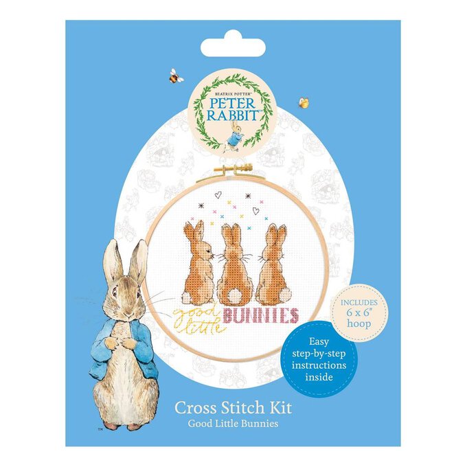 Peter Rabbit Good Little Bunnies Cross Stitch Kit 6 x 6 Inches image number 1