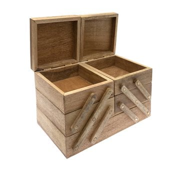 Wooden Fold-Out Sewing Box