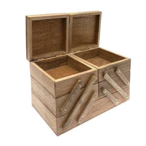 Wooden Fold-Out Sewing Box image number 1