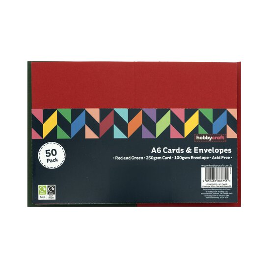 Red and Green Cards A6 50 Pack image number 4