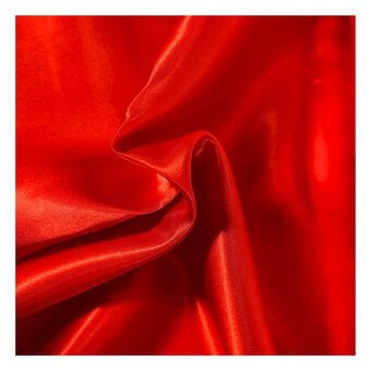 Red Silky Satin Fabric by the Metre