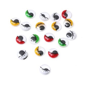 Coloured Googly Eyes with Lashes 1.5cm 42 Pack