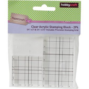 Acrylic Stamp Block Set for Crafts, 5 Sizes (Clear, 5 Pack)