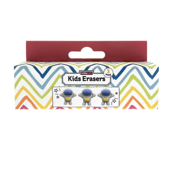 Astronaut Erasers 3 Pack  image number 1