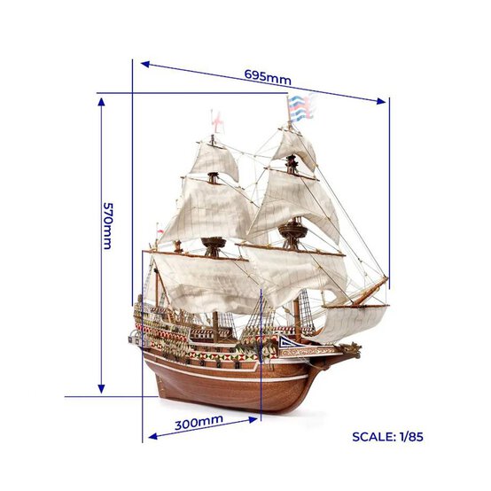 OcCre HMS Revenge Wooden Ship Model Kit 1:85 image number 3