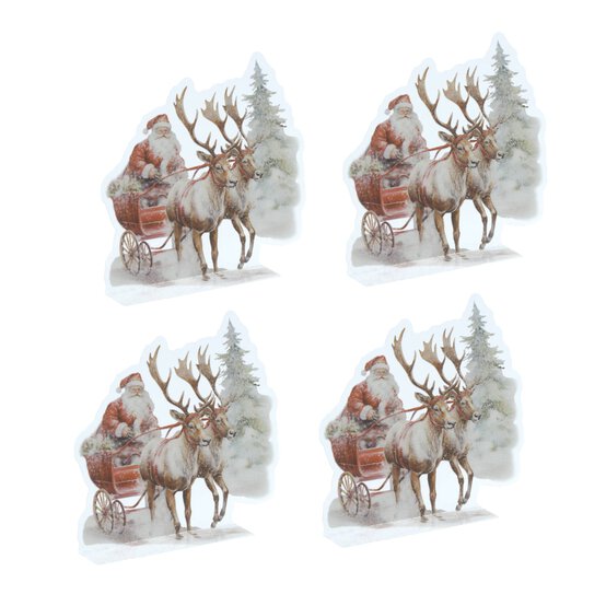Stand Up Santa Sleigh Stickers 4 Pack image number 1
