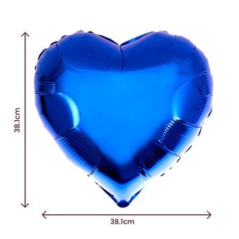 Large Blue Foil Heart Balloon image number 2