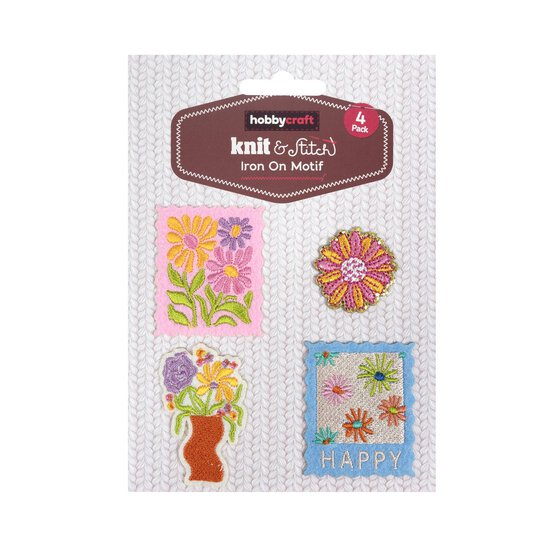 Floral Iron-On Patches 4 Pack image number 4