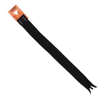 YKK Black Concealed Zip 20cm