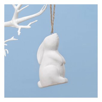 Hanging Ceramic Sitting Bunny Decoration 8cm
