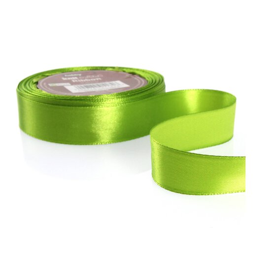 Apple Green Satin Ribbon 20mm x 15m image number 2