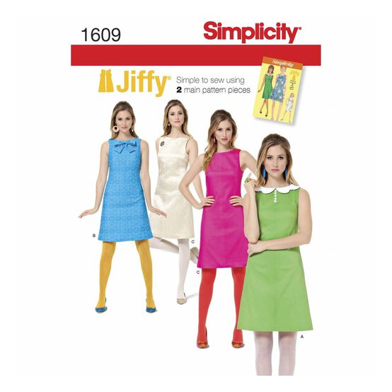 Simplicity Vintage Dress Sewing Pattern 1609 (14-22) image number 1