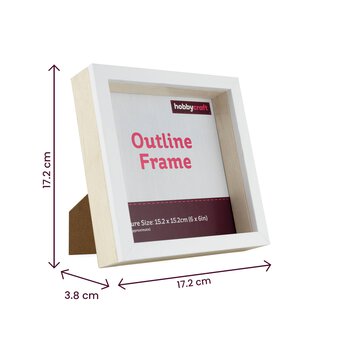 White Outline Frame 15cm x 15cm | Hobbycraft