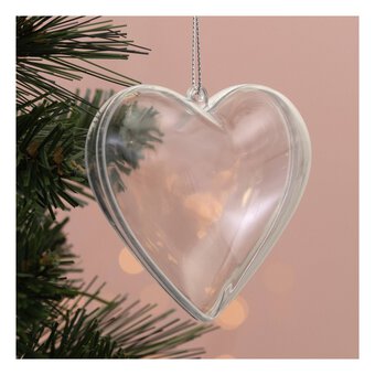 Hanging Plastic Fillable Heart Decoration 8cm