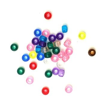 Clear Bright Mixed Pony Beads 182g