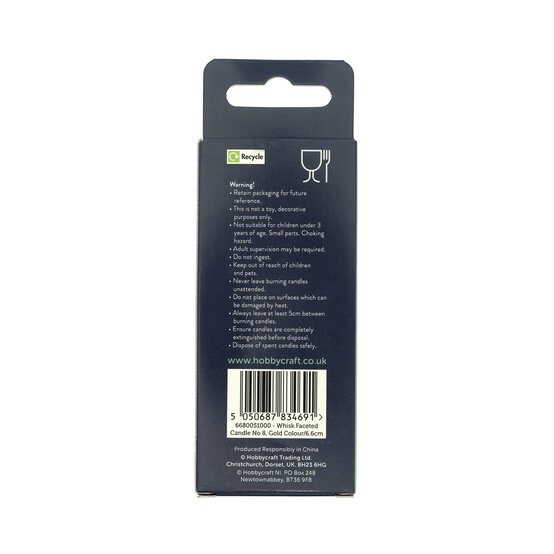 Whisk Gold Faceted Number 8 Candle image number 6