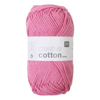 Rico Candy Pink Creative Cotton Aran Yarn 50 g