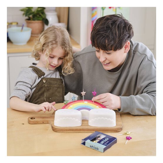 Whisk Assorted Metallic Star Candles 5 Pack image number 2